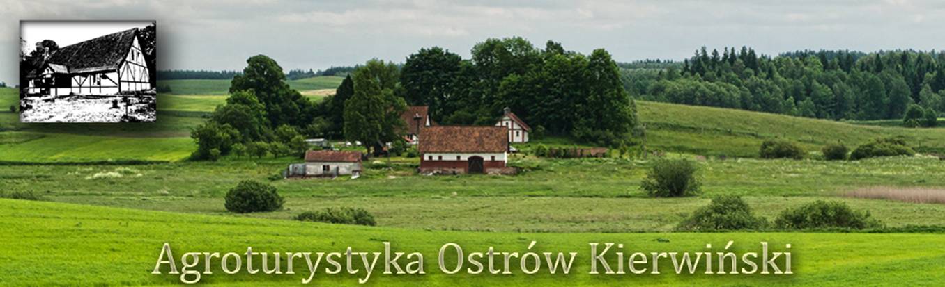 widok z drogi na agroturystykę ostrow kierwinski niedaleko uzdrowiska lidzbark warminski